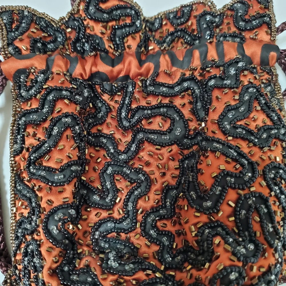 Vintage Andre Cellini Beaded Purse Satchel Evening Bag Bridgerton Victorian